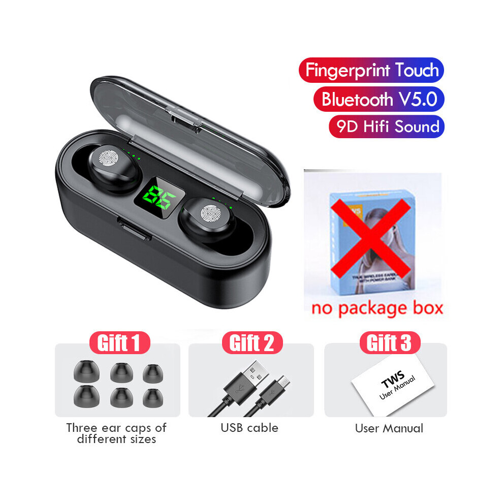 (A-F93tc-) Tws M90 Wireless Headphones Gaming Earphone Bluetooth 5.3 Hifi Music Headset In-Ear Sports Earbuds With Mic For Iphone Xiaomi Black 4851205042298