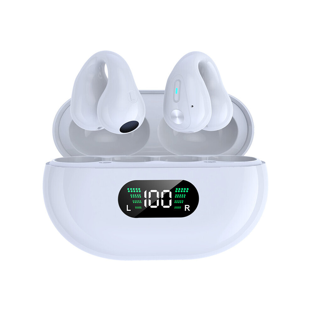 (A-) Bone Conduction Headphones Tws Earbuds Ear Clip Bluetooth 5.3 Touch Wireless Earphone In-Ear Bass Hifi Sports Headset For Xiaomi White 4851204921594