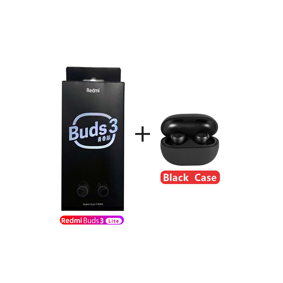 (A-With Case) Original Xiaomi Redmi Buds 3 Lite Earbuds Tws Ture Wireless Headphones With Microphone Fone Bluetooth Headphones Buds 3 Headset Black 4851205010389