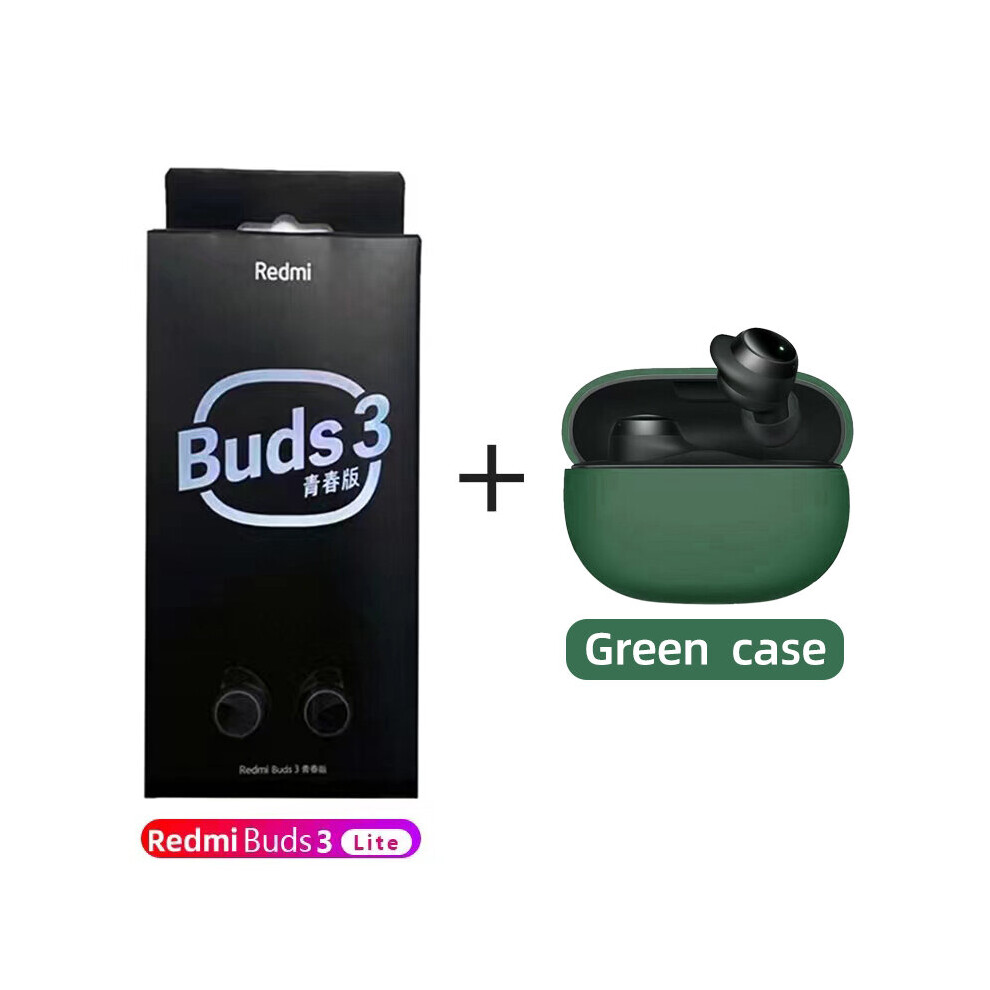 (A-With Case) Original Xiaomi Redmi Buds 3 Lite Earbuds Tws Ture Wireless Headphones With Microphone Fone Bluetooth Headphones Buds 3 Headset Green 4851205010433
