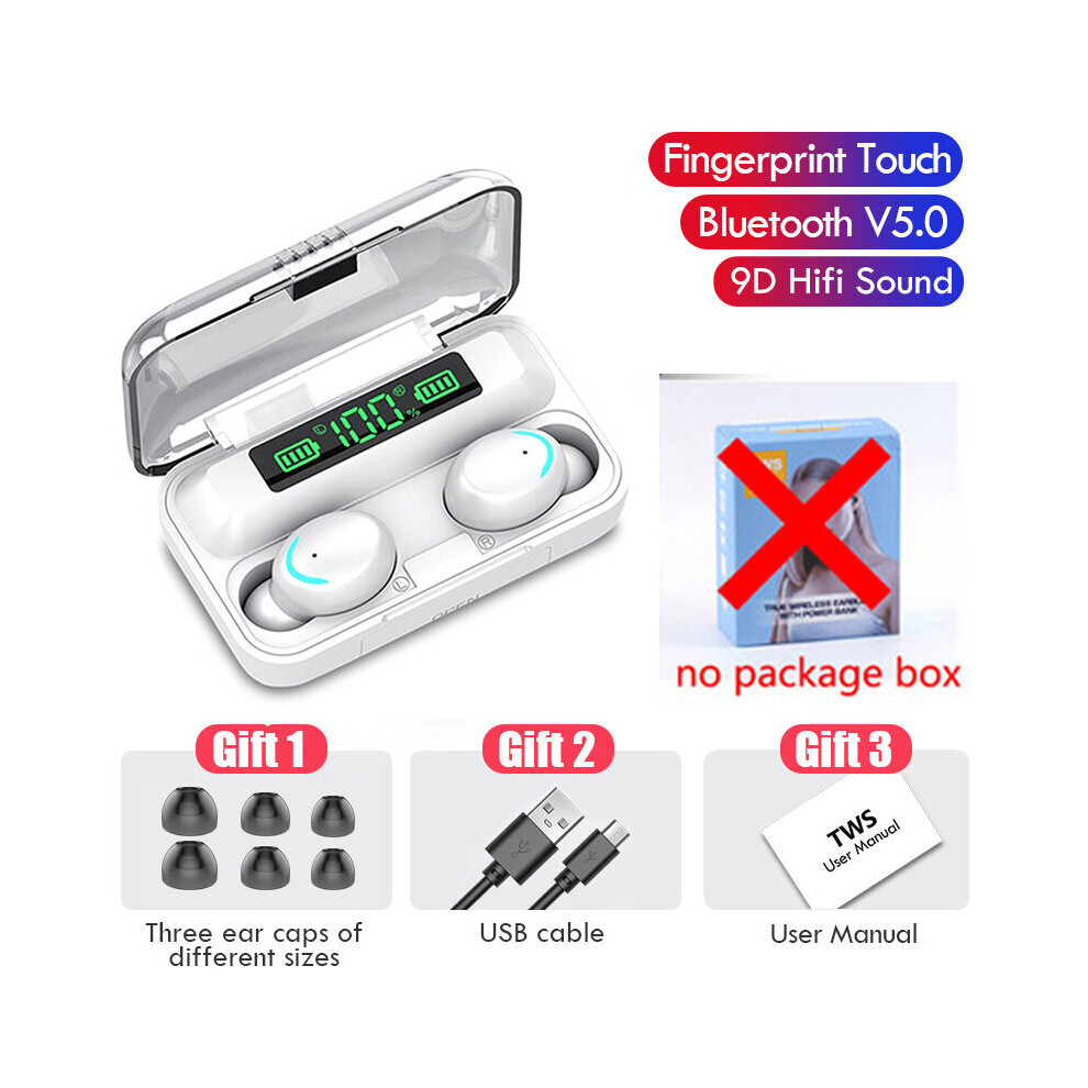 (A-F95c-) Tws M90 Wireless Headphones Gaming Earphone Bluetooth 5.3 Hifi Music Headset In-Ear Sports Earbuds With Mic For Iphone Xiaomi White 4851205042328
