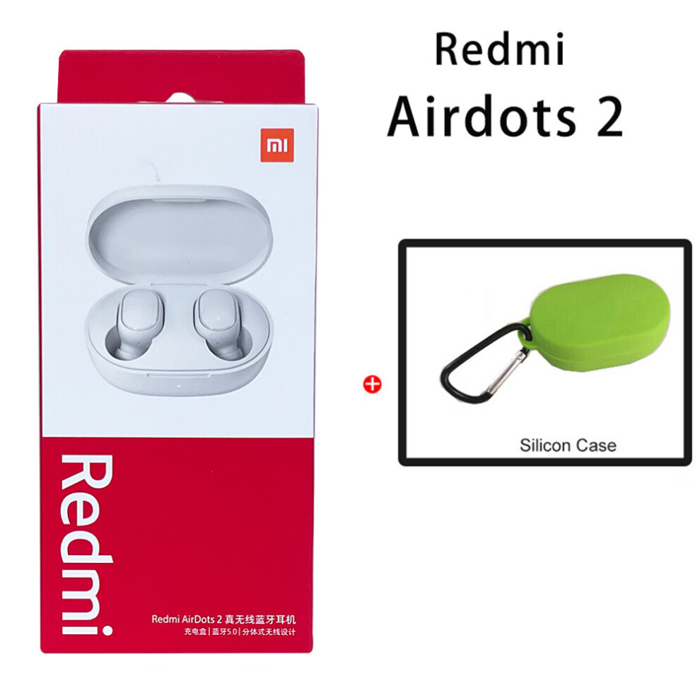(A-W Airdots 2 Greed) Original Xiaomi Redmi Airdots 2 Tws Wireless Earphone Bluetooth Headphones Ai Control Gaming Headset With Mic Bluetooth Earbuds 4851205000816