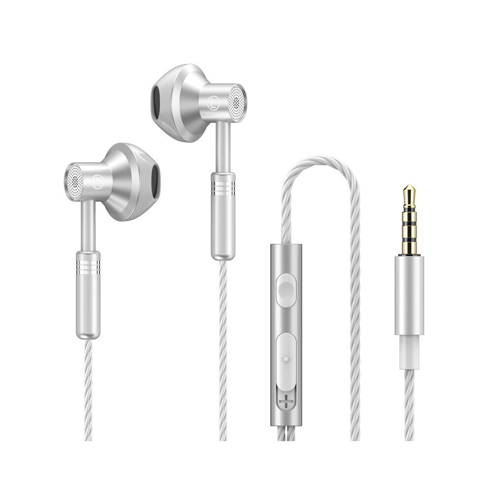 (A-Silvery) Eardeco 9D Stereo With Mic Earphones Headphon In-Ear Wired Headphones Bass Wire Earphon Earbud Phone Headset With Microphone 4851204898117