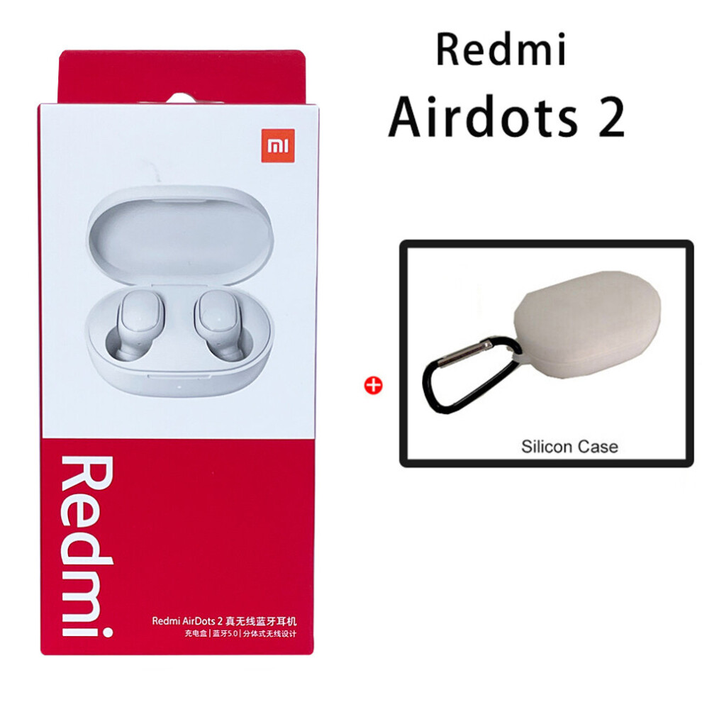 (A-W Airdots 2 ) Original Xiaomi Redmi Airdots 2 Tws Wireless Earphone Bluetooth Headphones Ai Control Gaming Headset With Mic Bluetooth Earbuds White 4851205000793