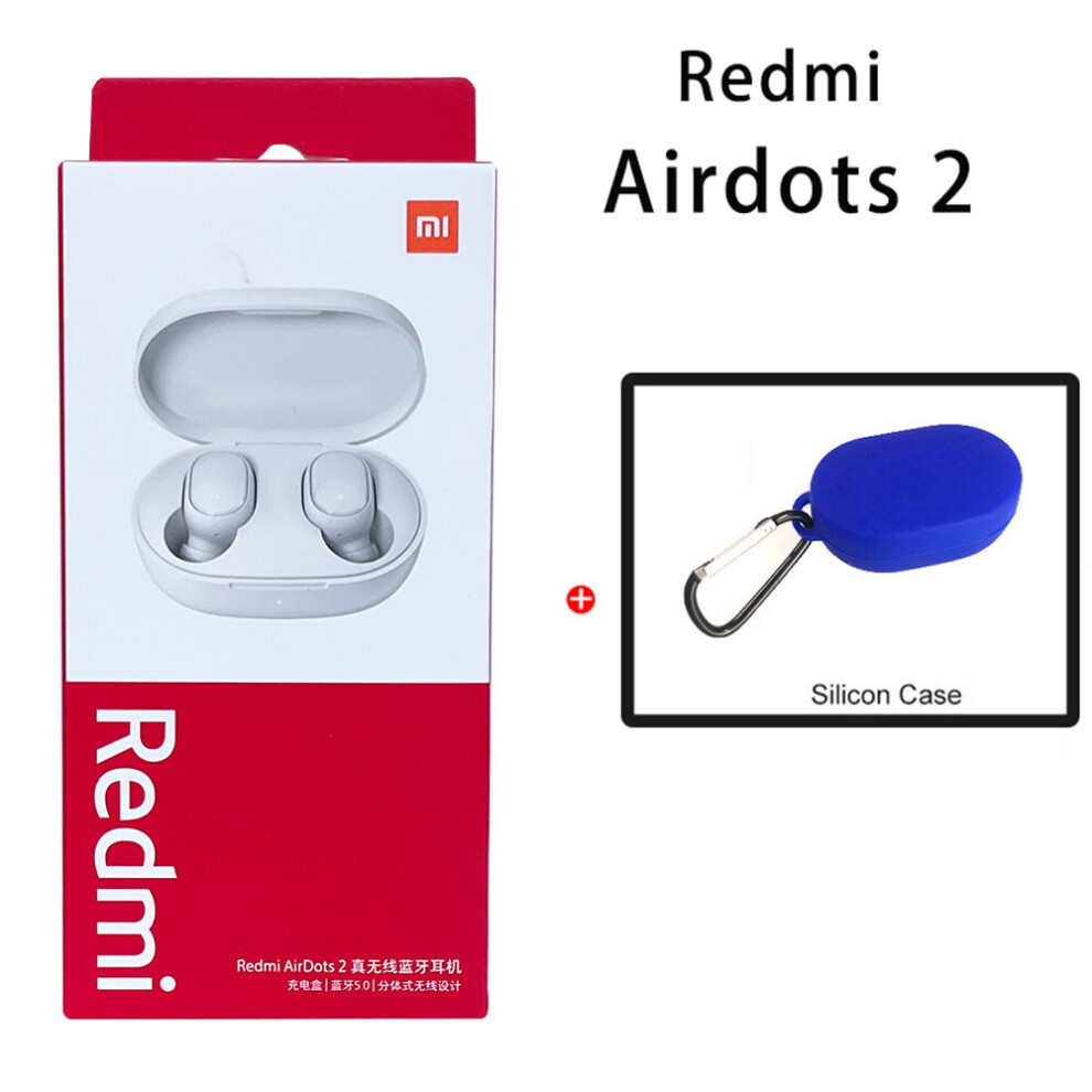 (A-W Airdots 2 ) Original Xiaomi Redmi Airdots 2 Tws Wireless Earphone Tooth Headphones Ai Control Gaming Headset With Mic Tooth Earbuds Blue 4851205000809