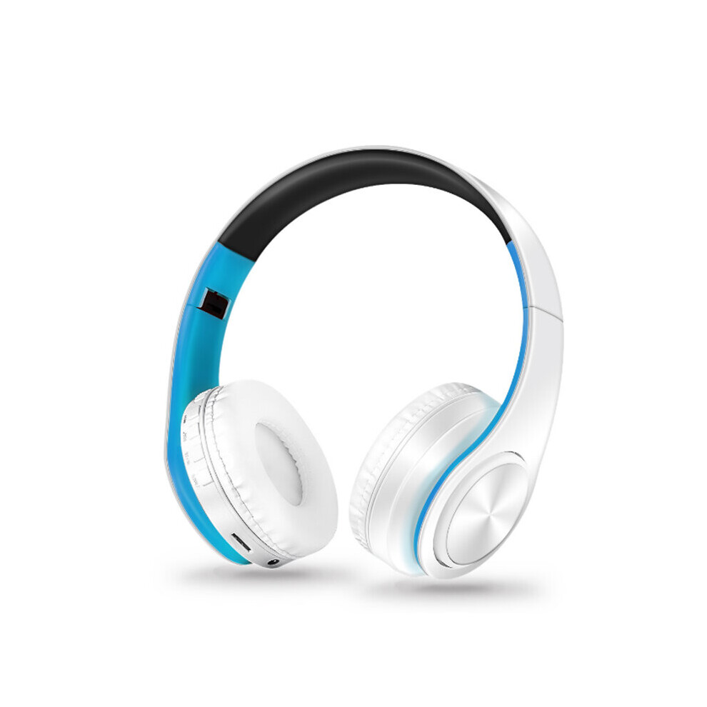 (A- White) Zapet Wireless Tooth Earphones Headset Stereo Headphones Earphones With Microphone /Tf Card For Mobile Phone Music Blue/White 4851204974415