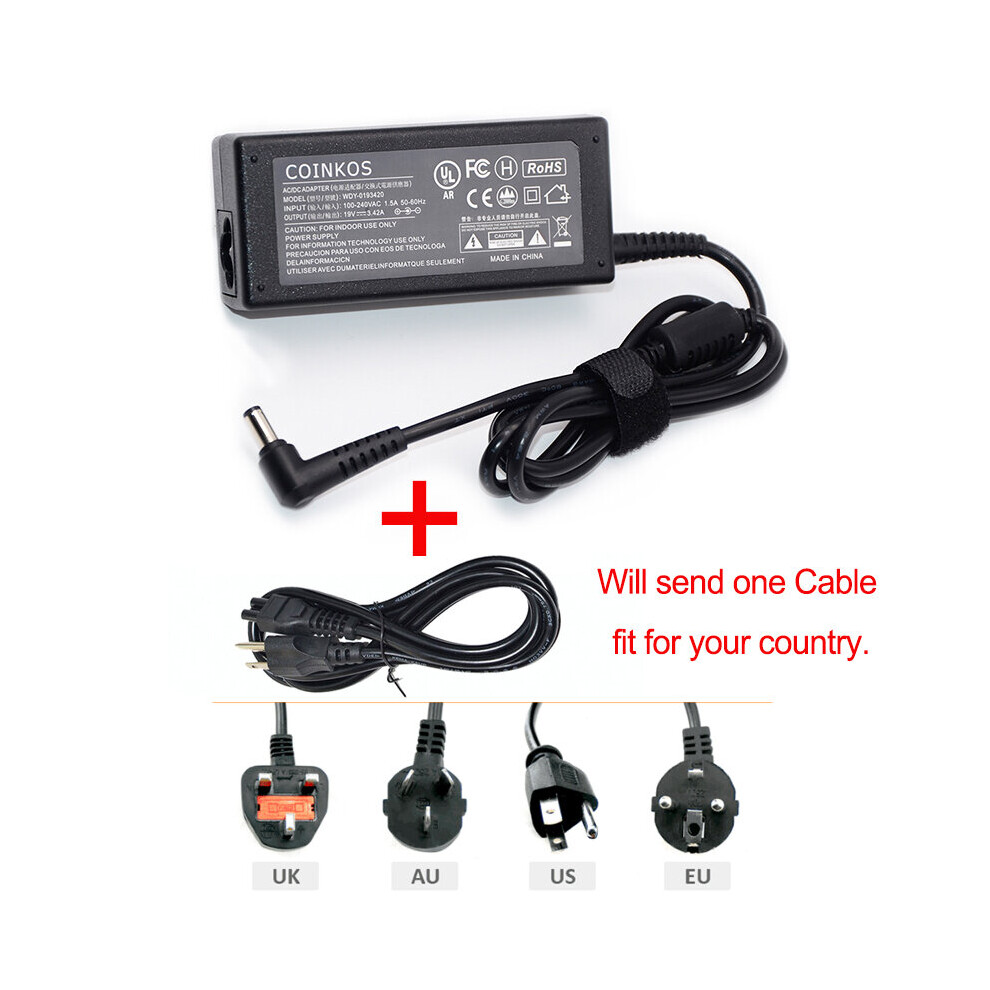 (A-Coinkos With Cable) Coinkos 19V 3.42A 65W Power Supply Notebook Ac Adapter Charger For Asus Laptop Exa0703yh Pa-1650-66 Sadp-65Nb Exa1208eh 13514 4855672979002