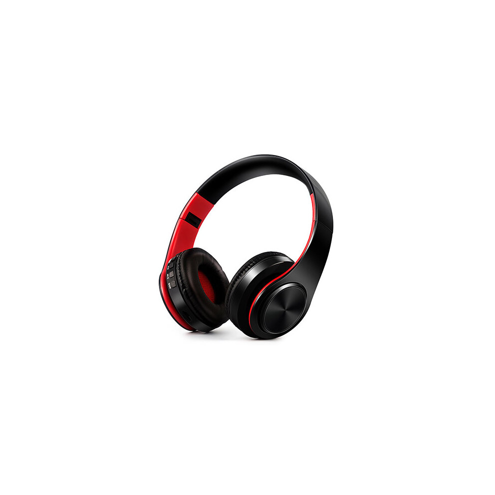 (A- Black) Hifi Stereo Earphones Bluetooth Headphone Music Headset Fm And Support Sd Card With Mic For Mobile Xiaomi Iphone Sumsamg Tablet Red/Black 4851204886565