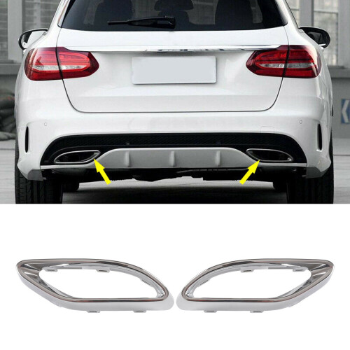 Glnzende Chrom-Auspuffblenden Als Ersatz Für Mercedes-Benz A B C E GLC Cls Klasse W177 W247 W205 W213 X253 C257 79606543