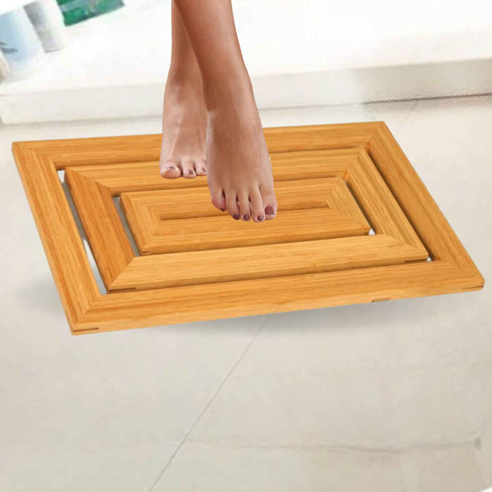 BAMBOO DUCK BOARD WOODEN NATURAL BATHROOM RECTANGULAR SHOWER BATH MAT