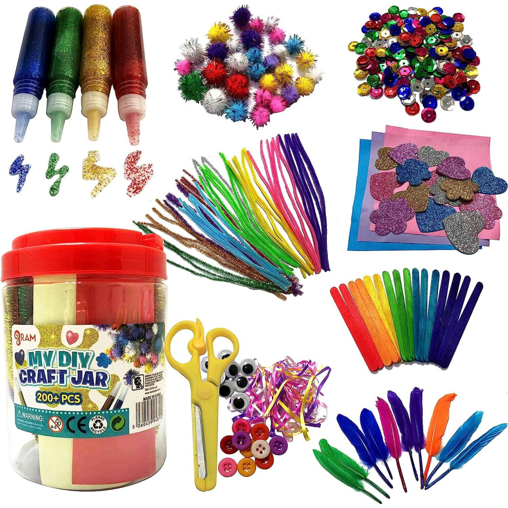 RamÂ© Giant 200 Pieces Kids Childrens Craft Art DIY Jar Large Crafting Crafts Large Toy Set