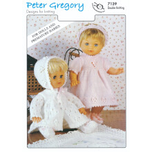 Peter Gregory DK Knitting Pattern 7139 Premature Baby or Doll Outfits