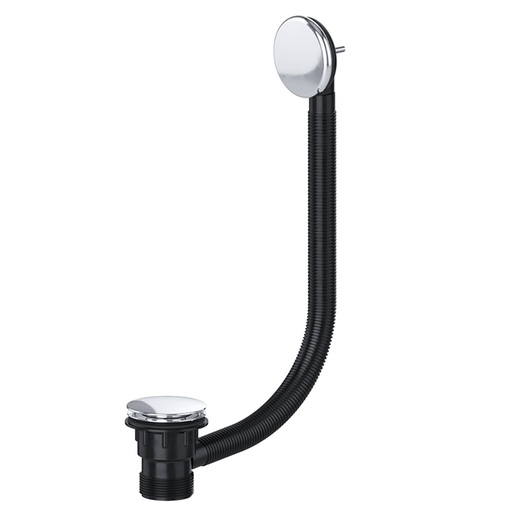 Clicker Bath Waste Plug 40mm 1.5" Combination Click Clack Overflow (Silver)