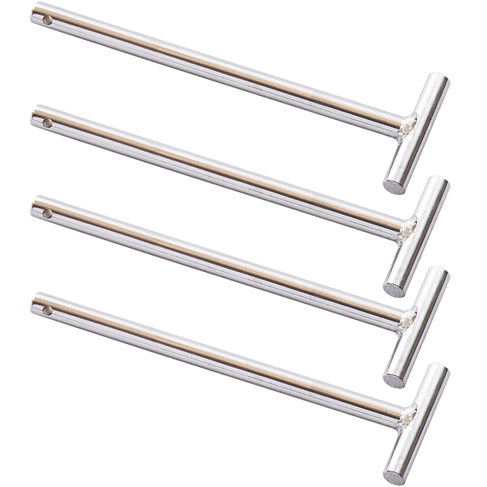 GYM MASTER 12mm Band Pegs for GM1 Power Cage Rack - 20cm, Steel Chrome, T-Bar, Adds Accommodating Resistance & Storage