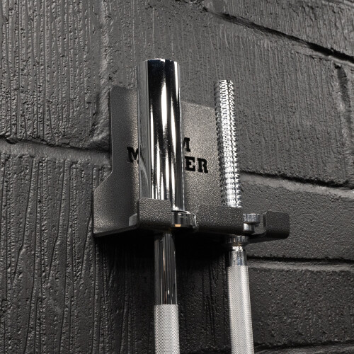 (2 Bar Storage Rack) GYM MASTER Vertical Wall Mounted Olympic 2" Barbell Storage Hanging Rack 2