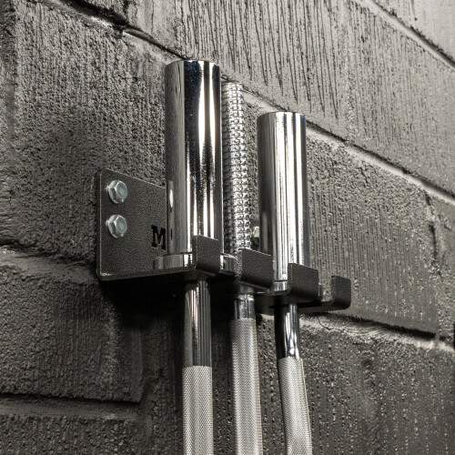 (3 Bar Storage Rack) GYM MASTER Vertical Wall Mounted Olympic 2" Barbell Storage Hanging Rack 2
