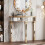 Half-Moon Mirrored Tall Decorative Console Table  Semi Sofa Table 6