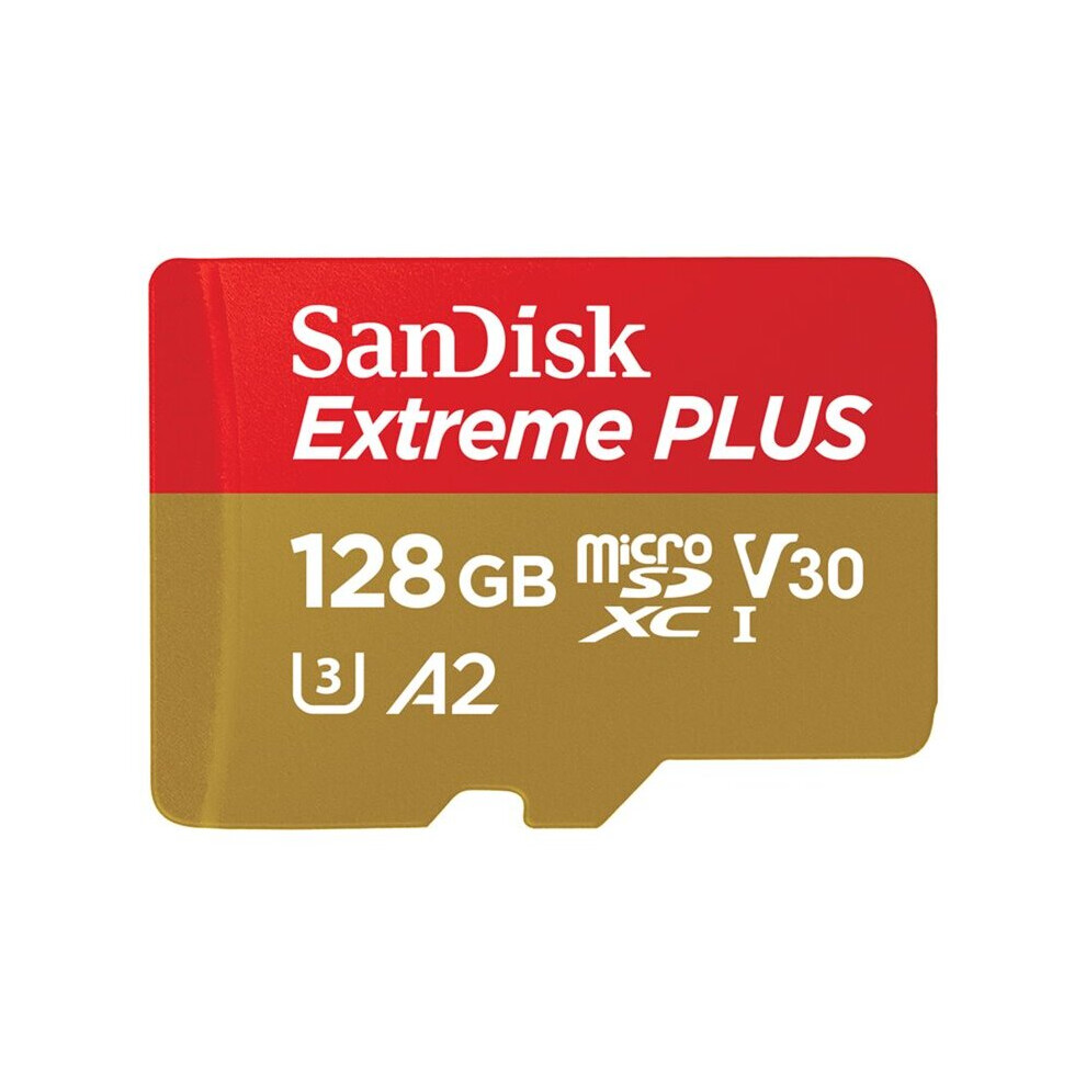 New Sandisk Extreme Plus - Flash Memory Card (Microsdxc To Sd Adapter Included) - 128 Gb - A2 / Video Class V30 / Uhs-I U3