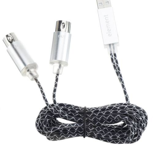 ELEMENT MIDI Cable to USB IN-OUT Converter, Professional USB MIDI Interface with Indicator Light FTP Processing Chip Metal Shell 2