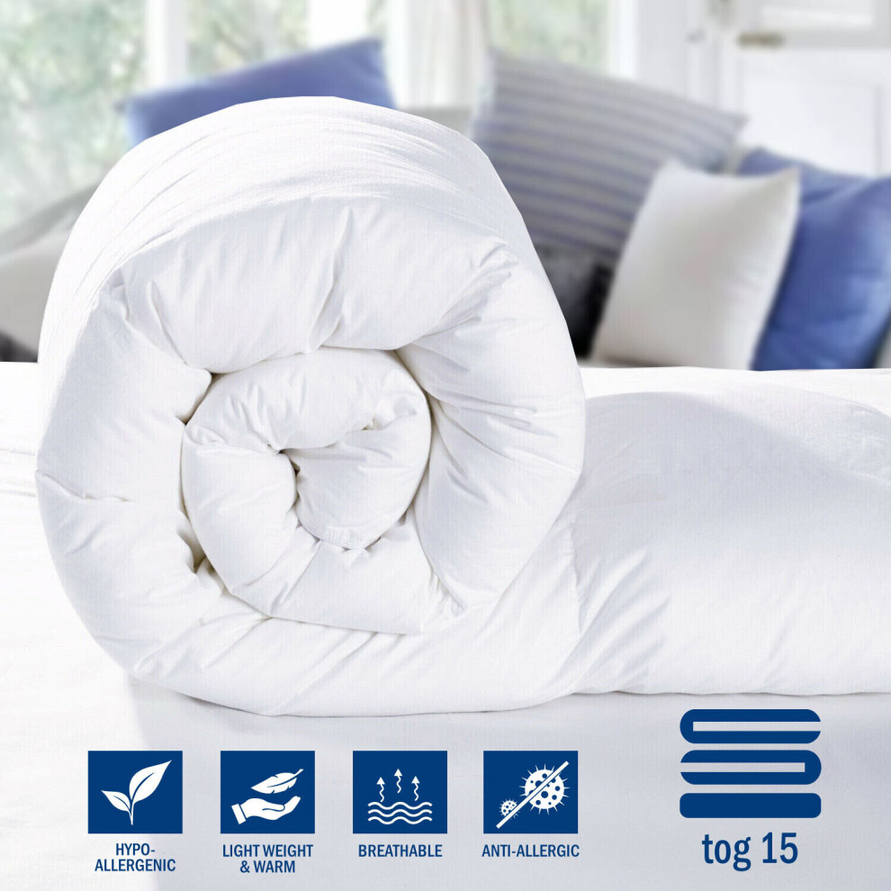 (Single) Ultra Warm Thick Duvet Breathable Anti Allergy 15 Tog Winter Duvets Single Double King Super King Size