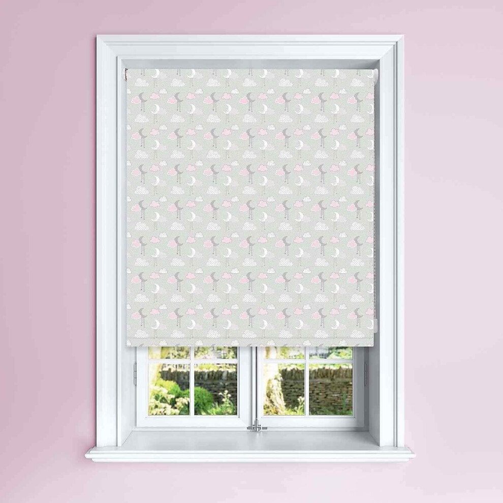 (, 90 Cm Width X 140 Cm Drop) Cloudscape Design Blackout Roller Blinds For Kids Pink Lister Cartwright