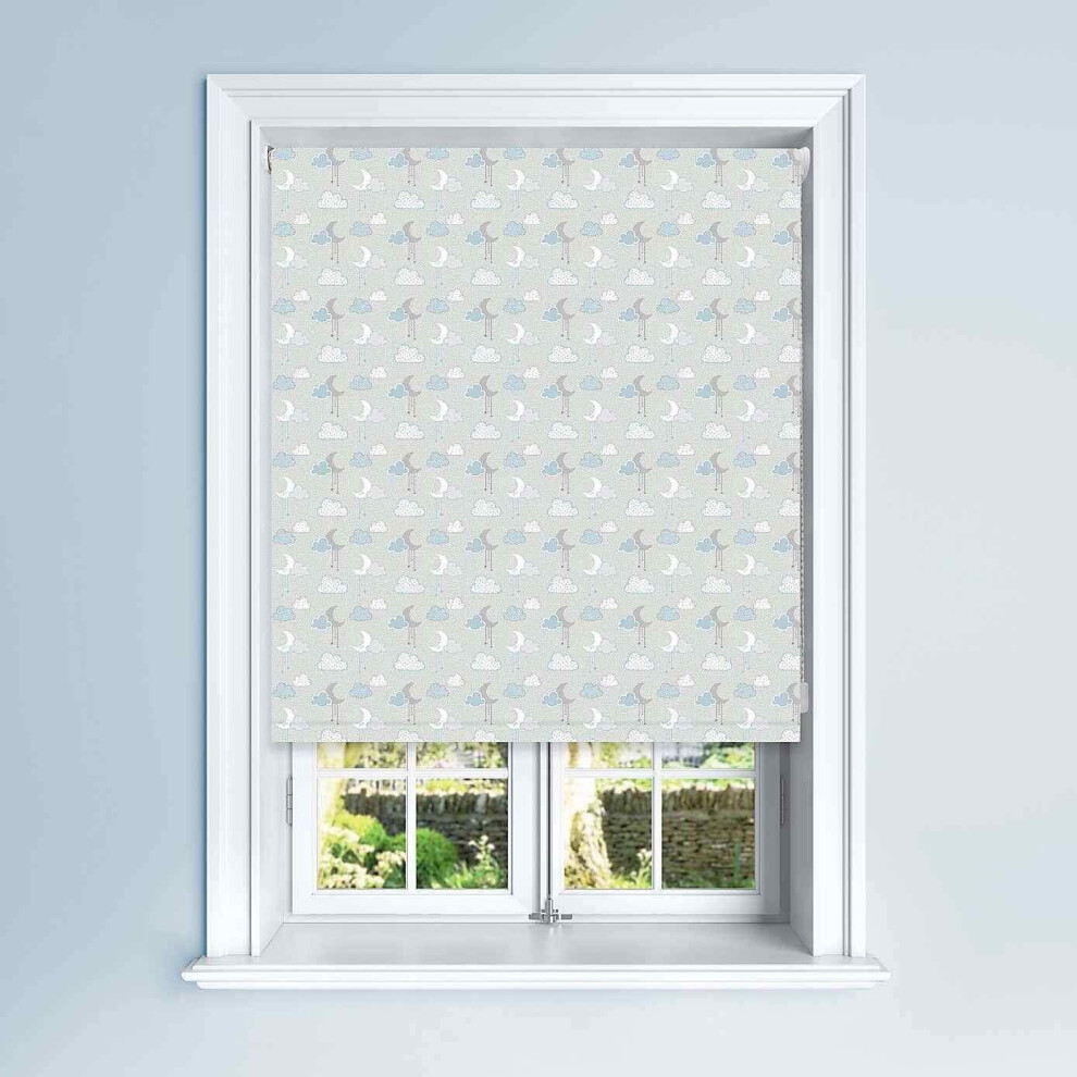 (, 120 Cm Width X 140 Cm Drop) Cloudscape Design Blackout Roller Blinds For Kids Blue Lister Cartwright