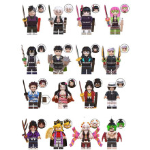 (16PCS-B+C) 24PCS Demon Slayer Series Children's Toy Fit Lego