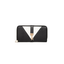 (Black) Mixed Colour Women's Leather Look Clutch Purse