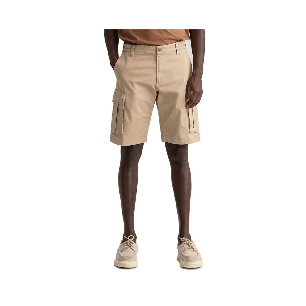 (Khaki, W32) GANT Mens Shorts Twill Cargo Combat Shorts Golf Half Pants