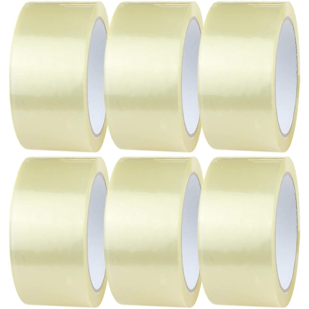 (48mm x 66M) MantraRaj 6 Roll Clear Packing Tape Clear Packaging Tape for Packing Parcels, Boxes, Cartons, Postage, Moving House, Shipping, Office