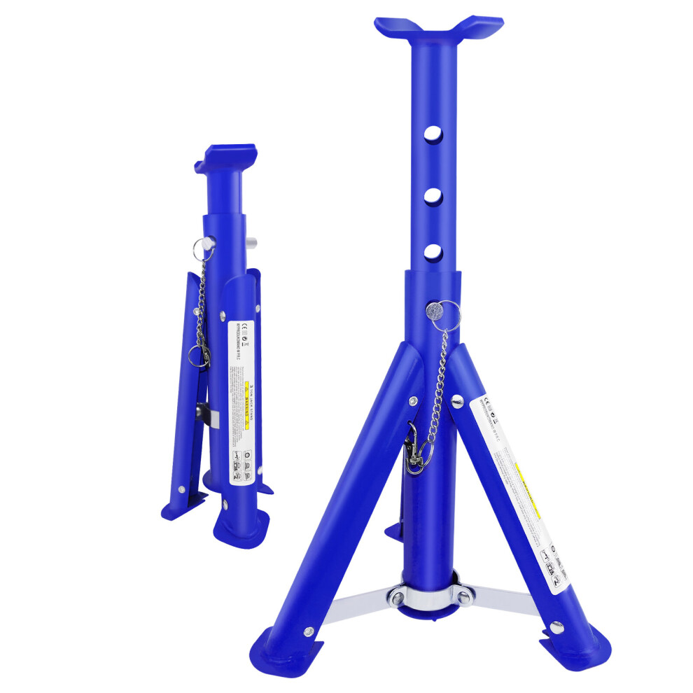Youseahome 2-Pack 3-Ton Foldable Axle Stands With 290–408Mm Adjustable Height, Heavy-Duty Steel Car Lifting Supports For Vehicle Repair