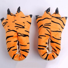 (Tiger Shoes, L(Adult)) Kids Adults Cosplay Costume Slippers Claw Paw Shoes Cartoon Animal Home Indoor