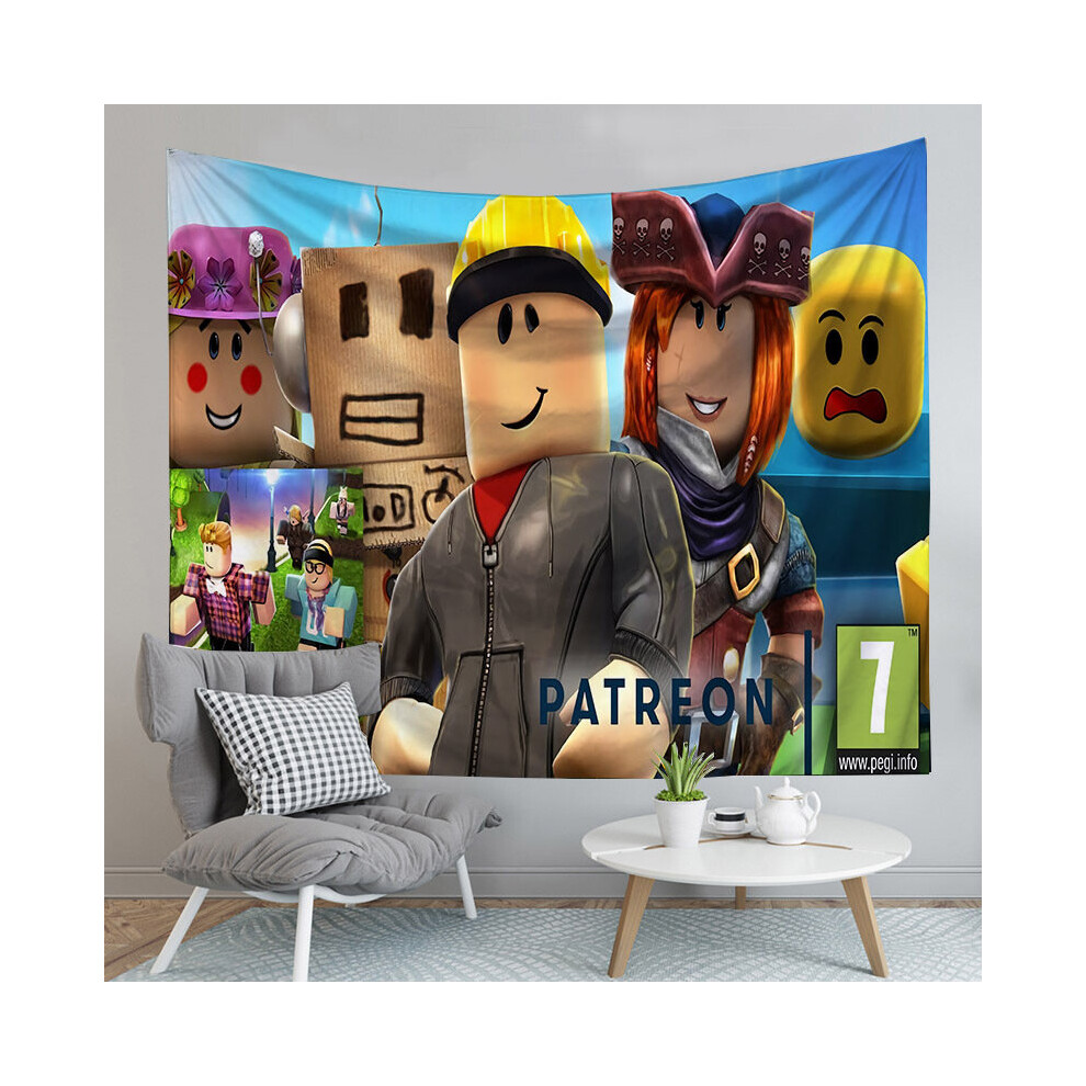 (Yellow Hat) Tapestry Roblox Abstract Wall Hanging Beach Towel Beach Seat Bedroom Decoration