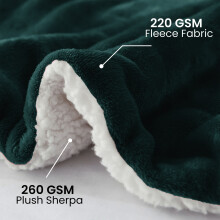 (Emerald Green, KING: 200cm x 240cm) Sherpa Mink Blanket Reversible Throw Single Double King Size