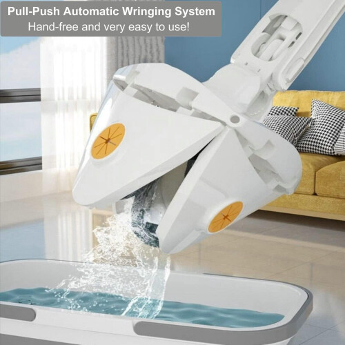 Irich 360° Rotatable Adjustable Cleaning Mop Extendable Triangle Mop with 3 Replacement Pads 1