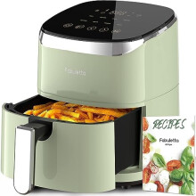 FABULETTA Air Fryers, 1680W Compact Fryer with 9 Presets, Max 230? Setting 4L Digital Oven Rapid Circulation, Display,Shake Reminder, Green (FAF001)