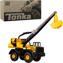Steel Classic Mighty Crane, Tonka, Basic Fun, 06099, Kids Construction Gift Toys for Boys and Girls, Vehicle Toys for Creative Play, Yellow-Black