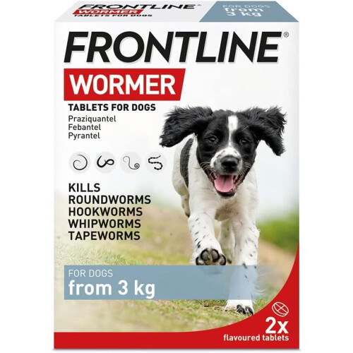 FRONTLINE FRONTLINE WORMER - Worming Tablets for Dogs - 2 Tablets, white
