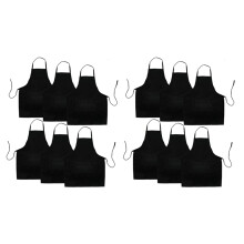 12 Pack schwarz Küche Schürze mit 2 Taschen Anti-Schmutz Schürze geeignet für Grill Küche Kochen Backen Restaurant