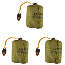 3X Emergency Sleeping Bag Bivy Sack with Whistle Outdoor Survival Sleeping Bag Thermal Blanket for Camping Backpacking