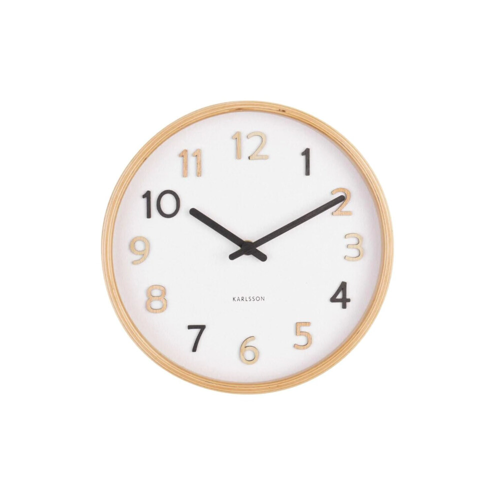 Karlsson Wall Clock Pure Wood Small - Multicolour Grain