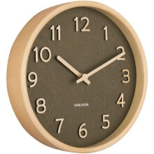 Karlsson Wall Clock Pure Wood Grain Small - Moss Green