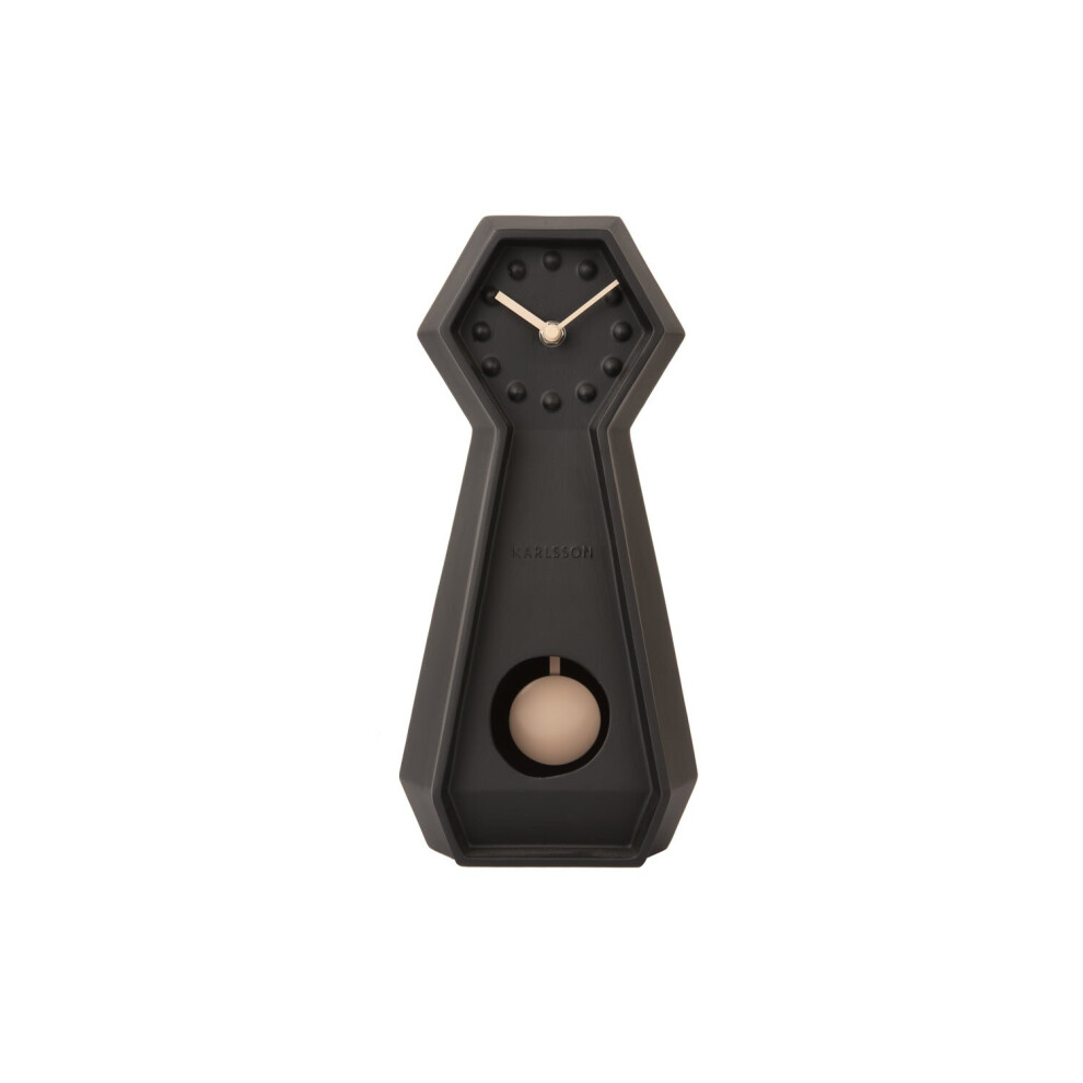 Karlsson Ceramic Genuine Pendulum Table Clock - Black