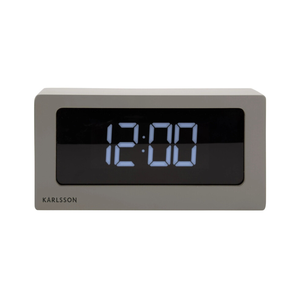 Karlsson Boxed Led Alarm Clock - Warm Grey