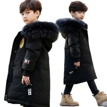 (Black, 7-8 Years) Kids Boys Parker Coat jacket Hooded Winter Outwear