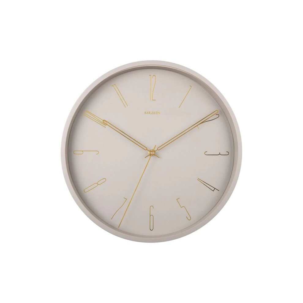 Karlsson Belle Numbers Wall Clock 35Cm - Warm Grey