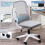 (White) High Quality Mesh Back Special Ergonomic Office Chair With Folding Armrests 1