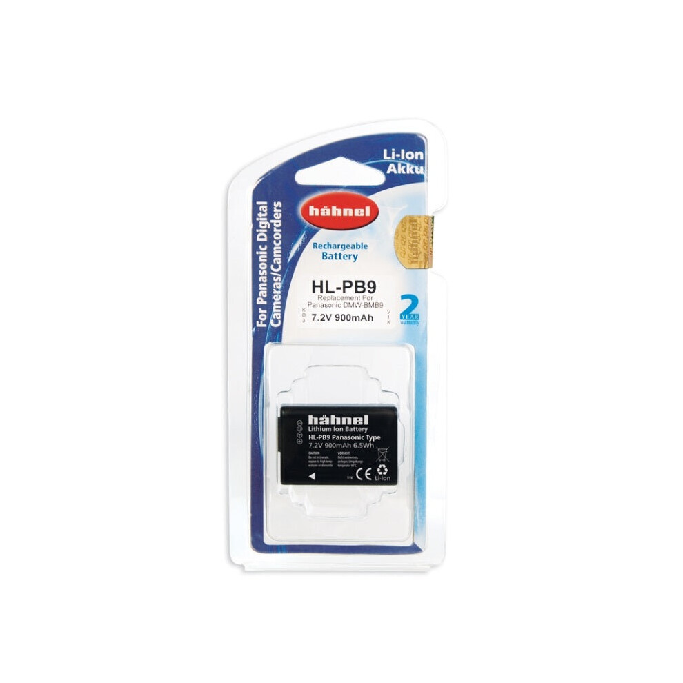 Hahnel Dmw-Bmb9 900Mah 7.2V Hl-Pb9 Battery For Panasonic Digital Camera 5099113901705