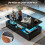 Costway 2-Tier Coffee Table Modern Center Table w/ Adjustable LED Light Remote 6