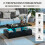 Costway 2-Tier Coffee Table Modern Center Table w/ Adjustable LED Light Remote 3